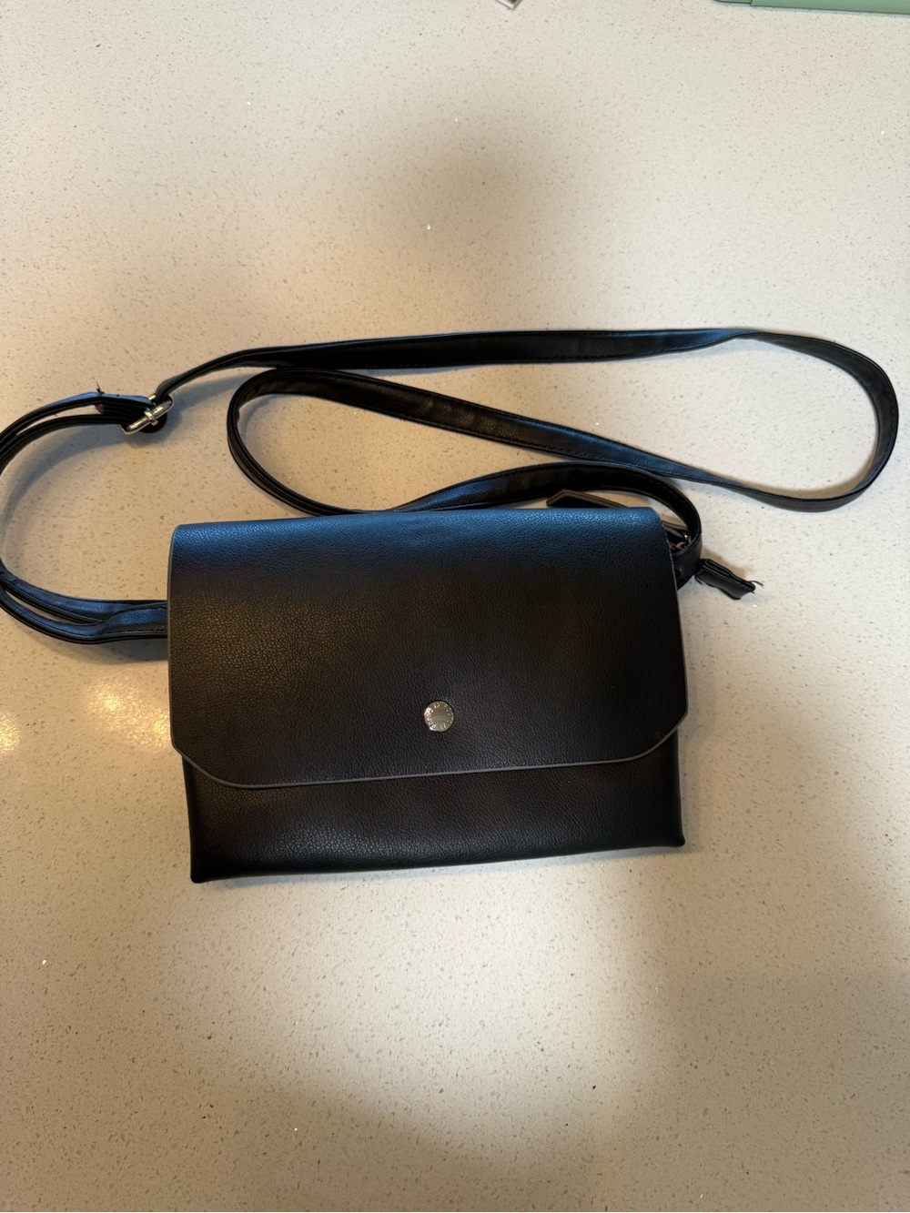 Roots Leather Crossbody with Snap Closure